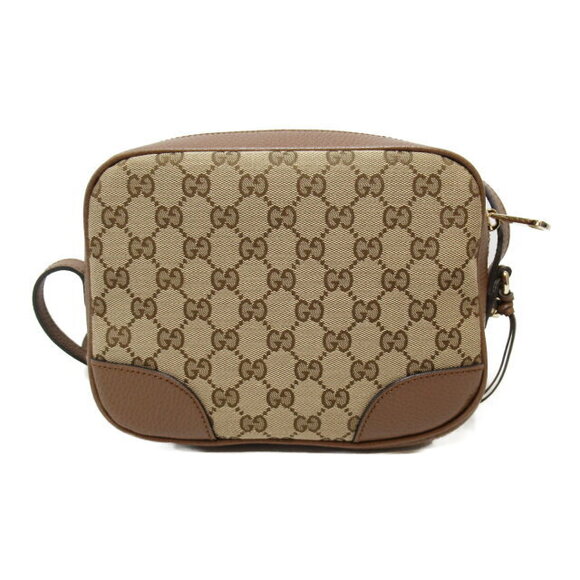 Gucci Shoulder Bag Leather GG Canvas Beige Brown - Picture 2 of 7